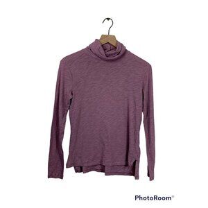 Eileen Fisher Purple Plum Turtleneck Tunic Long Sleeve Large Viscose Spandex